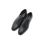 Черни официални мъжки обувки, естествена кожа перфорирана - официални обувки за целогодишно ползване N 100018162